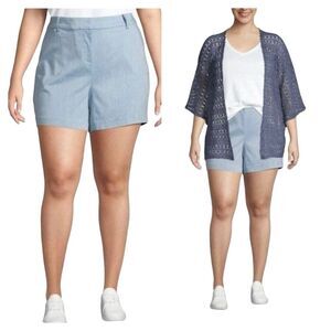 Lane Bryant Chambray Chino Cotton blend 5.5" Shorts, Size 22